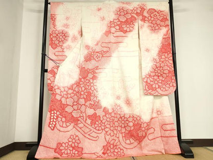 平和屋着物●豪華振袖 総絞り 花車文 正絹 逸品 DABA4631az