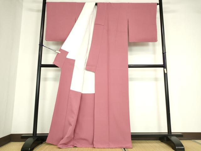 平和屋着物●上質な色無地 長春色 正絹 逸品 未使用 DABA4633az