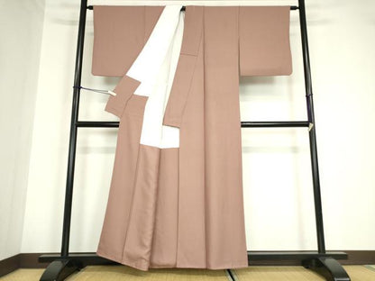 平和屋着物●上質な色無地 霞地紋 鴇浅葱色 正絹 逸品 DABA4636az