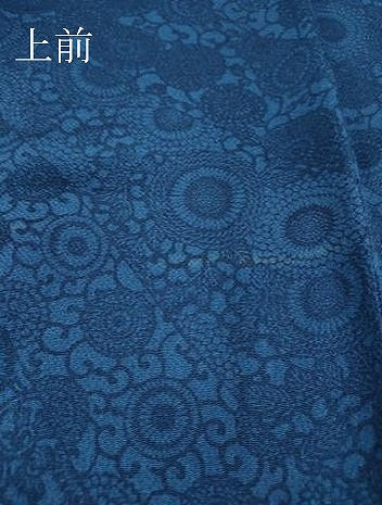 平和屋着物●阿波藍伝統工芸　金子正　本藍　型絵染　小紋　幾何学文　鬼しぼ縮緬　ロング丈　正絹　逸品　未使用　DABA4639az