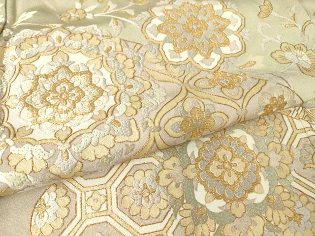平和屋着物●訪問着 総刺繍 正倉院花文 金糸 正絹 逸品 DABA4641az