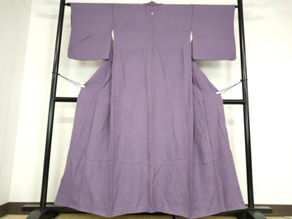 平和屋着物●上質な色無地 紋意匠 竜胆色 正絹 逸品 DABA4642az