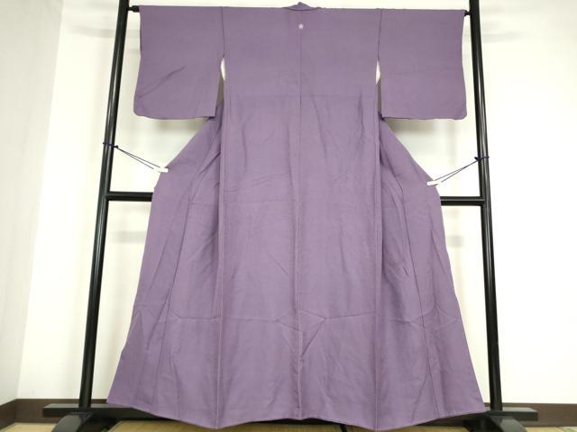 平和屋着物●上質な色無地 紋意匠 竜胆色 正絹 逸品 DABA4642az