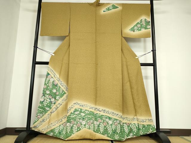 平和屋着物●訪問着 辻が花 暈し染め 銀通し地 正絹 逸品 DABA4645az