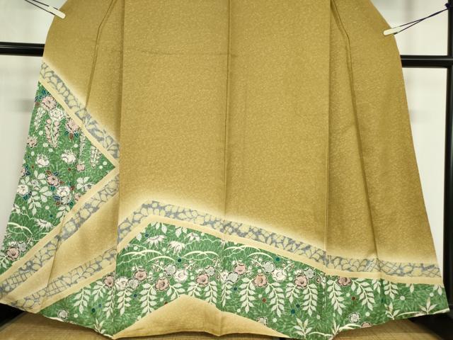 平和屋着物●訪問着 辻が花 暈し染め 銀通し地 正絹 逸品 DABA4645az