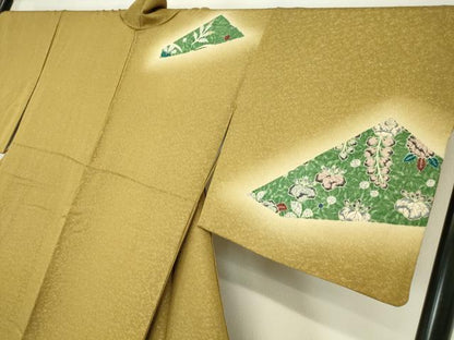 平和屋着物●訪問着 辻が花 暈し染め 銀通し地 正絹 逸品 DABA4645az