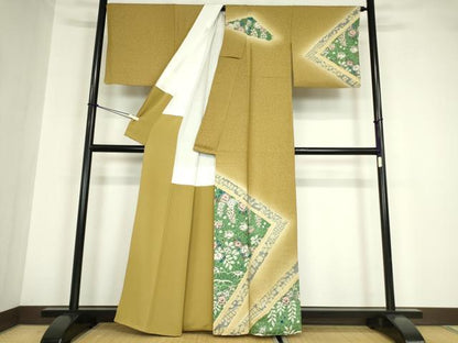 平和屋着物●訪問着 辻が花 暈し染め 銀通し地 正絹 逸品 DABA4645az