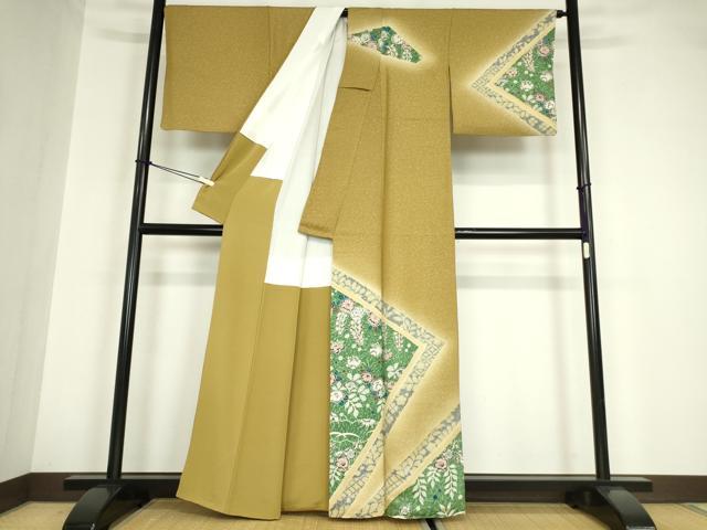 平和屋着物●訪問着 辻が花 暈し染め 銀通し地 正絹 逸品 DABA4645az