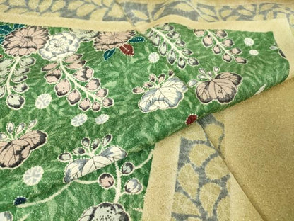 平和屋着物●訪問着 辻が花 暈し染め 銀通し地 正絹 逸品 DABA4645az