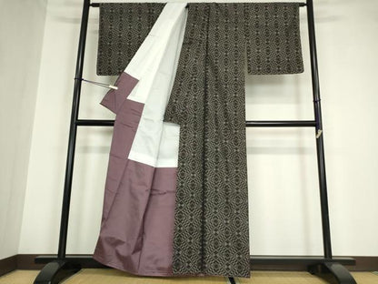 平和屋着物●本場大島紬 菱花文 正絹 逸品 未使用 DABA4653az