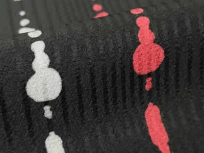 平和屋着物●訪問着　片身替わり　変わり縞　黒地　正絹　逸品　DABA4655az