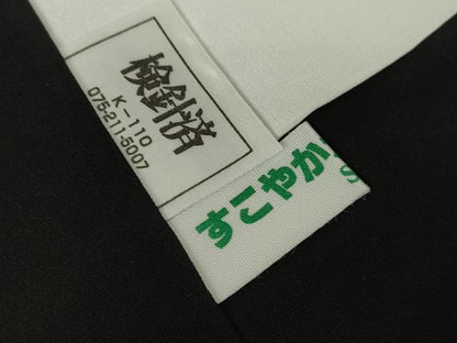 平和屋着物●訪問着　片身替わり　変わり縞　黒地　正絹　逸品　DABA4655az