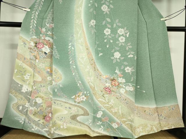 平和屋着物●訪問着 花文箱 辻が花 金彩 正絹 逸品 DABA4663az