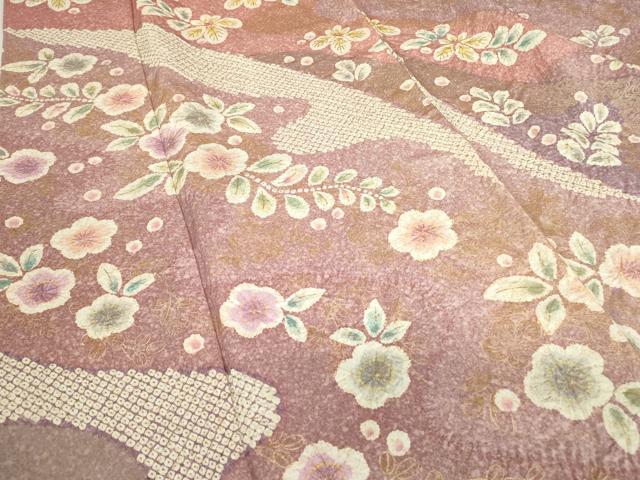 平和屋着物●訪問着 絞り 辻が花 金彩 正絹 逸品 未使用 DABA4665az