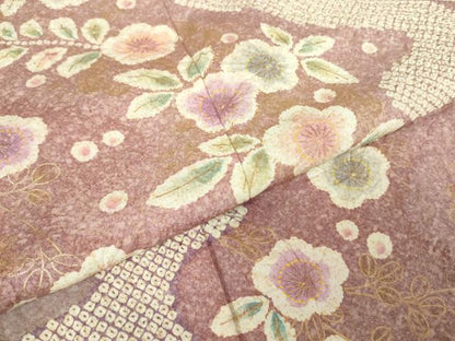 平和屋着物●訪問着 絞り 辻が花 金彩 正絹 逸品 未使用 DABA4665az