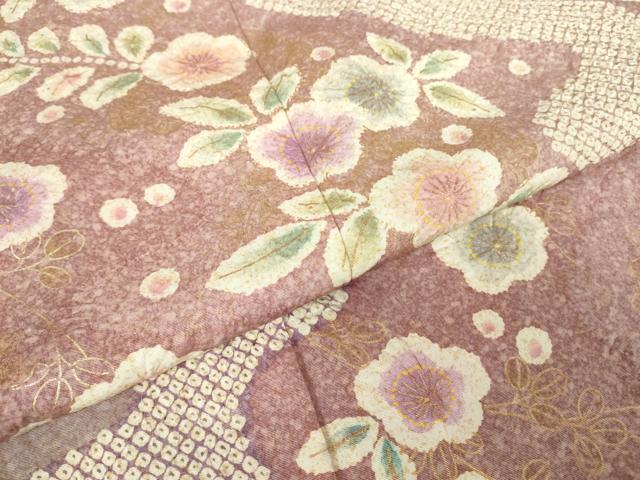 平和屋着物●訪問着 絞り 辻が花 金彩 正絹 逸品 未使用 DABA4665az