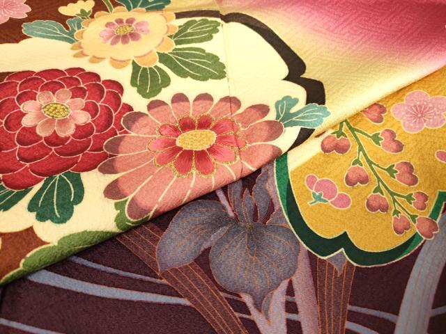 平和屋着物●豪華振袖 刺繍 舞蝶花文 金糸 正絹 逸品 DABA4666az