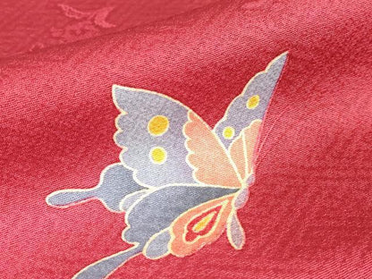 平和屋着物●豪華振袖 刺繍 舞蝶花文 金糸 正絹 逸品 DABA4666az