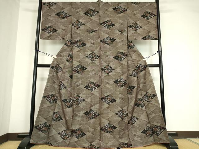 平和屋着物●本場大島紬 7マルキ 菱花文 正絹 逸品 未使用 DABA4671az