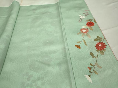 平和屋着物●訪問着 扇面吉祥花文 暈し染め 金彩 正絹 逸品 未使用 DABA4673az