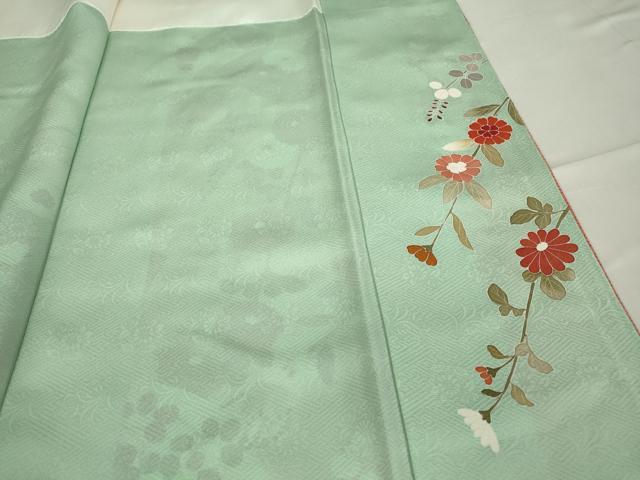 平和屋着物●訪問着 扇面吉祥花文 暈し染め 金彩 正絹 逸品 未使用 DABA4673az