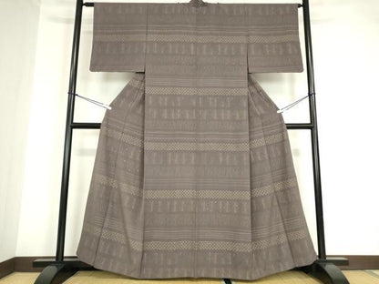 平和屋着物●訪問着 刺繍 横段草葉文 金彩 やまと金ラベル 正絹 逸品 DABA4674az