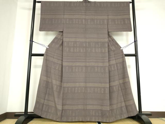 平和屋着物●訪問着 刺繍 横段草葉文 金彩 やまと金ラベル 正絹 逸品 DABA4674az