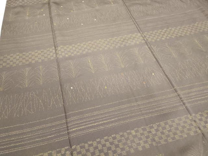 平和屋着物●訪問着 刺繍 横段草葉文 金彩 やまと金ラベル 正絹 逸品 DABA4674az