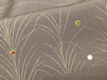 平和屋着物●訪問着 刺繍 横段草葉文 金彩 やまと金ラベル 正絹 逸品 DABA4674az