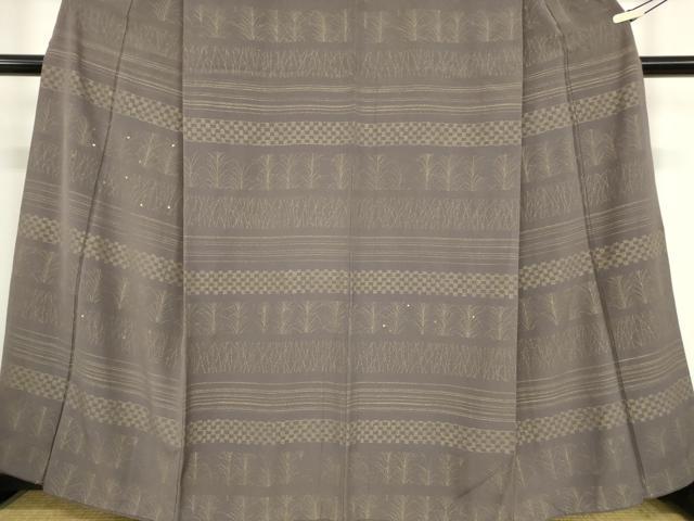 平和屋着物●訪問着 刺繍 横段草葉文 金彩 やまと金ラベル 正絹 逸品 DABA4674az