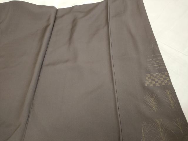平和屋着物●訪問着 刺繍 横段草葉文 金彩 やまと金ラベル 正絹 逸品 DABA4674az