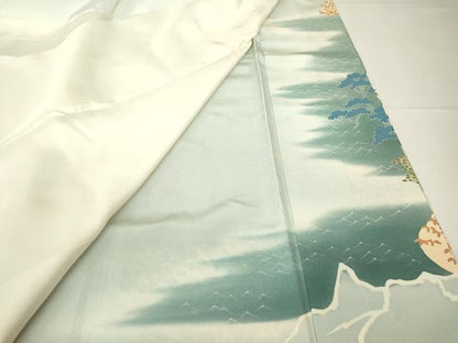 平和屋着物●豪色留袖 友禅 作家物 水辺人物風景文 正絹 逸品 DABA4704az