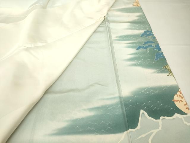 平和屋着物●豪色留袖 友禅 作家物 水辺人物風景文 正絹 逸品 DABA4704az