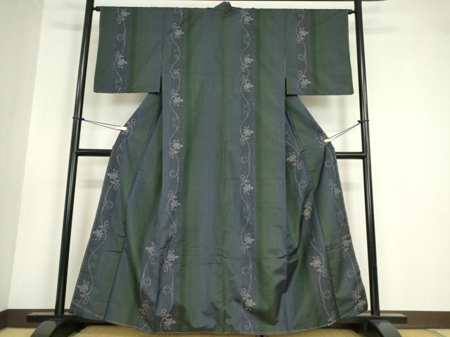 平和屋着物●本場大島紬 9マルキ 花唐草文 やまと誂製 正絹 逸品 未使用 DABA4708az