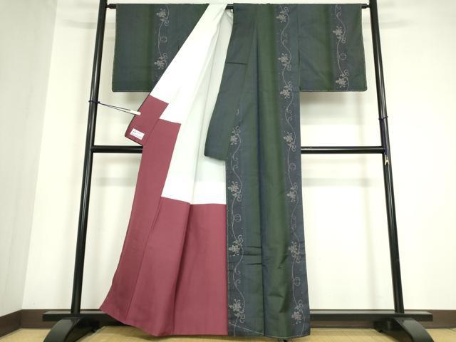 平和屋着物●本場大島紬 9マルキ 花唐草文 やまと誂製 正絹 逸品 未使用 DABA4708az