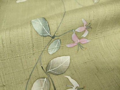 平和屋着物●上質な小紋 紬地 蔦の葉花文 正絹 逸品 DABA4710az