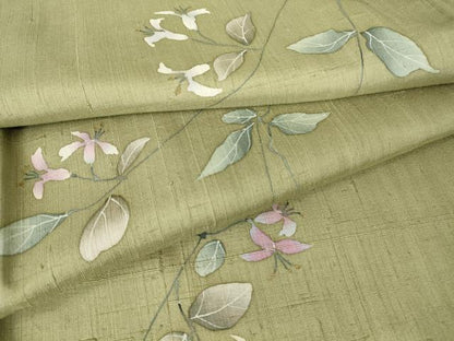 平和屋着物●上質な小紋 紬地 蔦の葉花文 正絹 逸品 DABA4710az