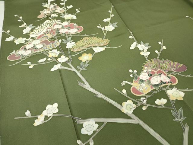 平和屋着物●訪問着 友禅 作家物 花松文 健勝苑扱い 正絹 逸品 未使用 DABA4711az
