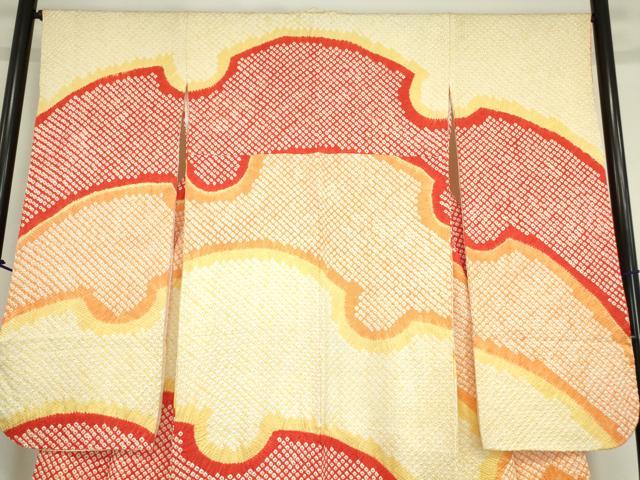 平和屋着物●豪華振袖 総絞り 雪輪重ね文 正絹 逸品 DABA4712az