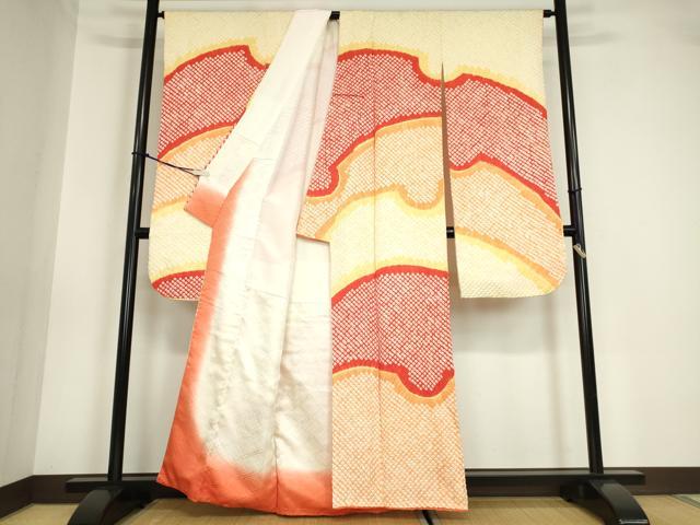 平和屋着物●豪華振袖 総絞り 雪輪重ね文 正絹 逸品 DABA4712az