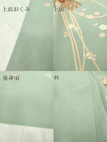 平和屋着物●訪問着 地紙花文 金彩 正絹 逸品 DABA4714az