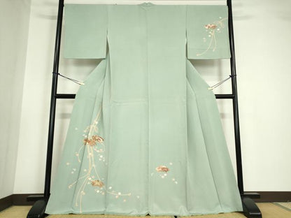 平和屋着物●訪問着 地紙花文 金彩 正絹 逸品 DABA4714az