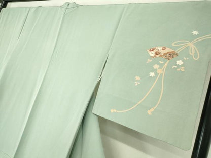 平和屋着物●訪問着 地紙花文 金彩 正絹 逸品 DABA4714az