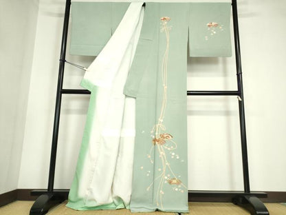 平和屋着物●訪問着 地紙花文 金彩 正絹 逸品 DABA4714az