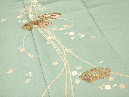 平和屋着物●訪問着 地紙花文 金彩 正絹 逸品 DABA4714az