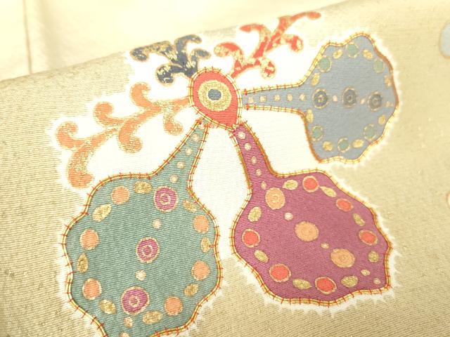 平和屋着物●京の名門 じゅらく謹製 訪問着 駒刺繍 舞花文 暈し染め 金彩 正絹 逸品DABA4715az