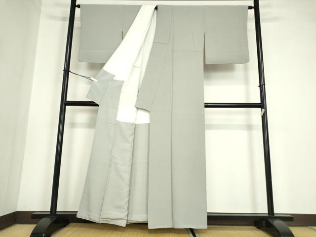平和屋着物○上質な色無地 薄鈍色 正絹 逸品 DABA4716az