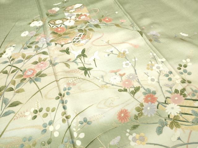 平和屋着物●訪問着 貝桶花文 暈し染め 金彩 正絹 逸品 未使用 DABA4718az