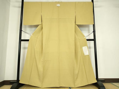 平和屋着物●上質な色無地　作家物　芥子色　正絹　逸品　未使用　DABA4823az