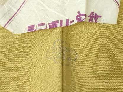 平和屋着物●上質な色無地　作家物　芥子色　正絹　逸品　未使用　DABA4823az